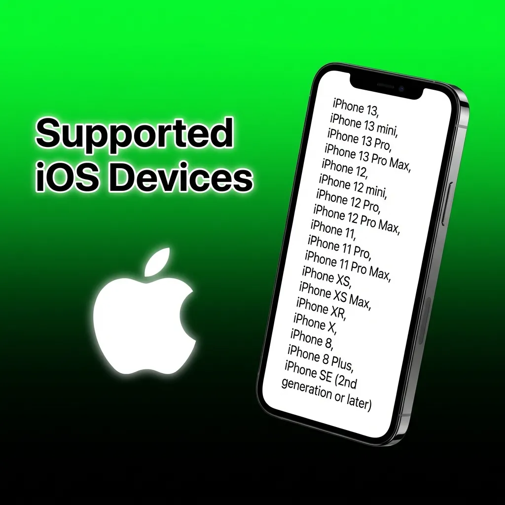 List of compatible Apple devices for BC Game app including iPhone 14, 13, 12, 11, X series, iPad Pro, Air, mini, and iPod touch